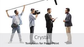  Presentation with sound - Theme featuring camera-man-and-sound-engineer background and a light gray colored foreground