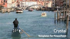  Presentation with moving taraget - Cool new theme with camera moving above grand canal backdrop and a  colored foreground
