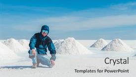  Presentation with sunshine - PPT layouts enhanced with camera near salt bank background and a light gray colored foreground