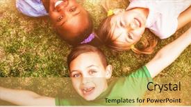  Presentation with elementary school - Presentation theme consisting of camera on elementary school ground background and a yellow colored foreground