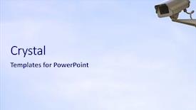  Presentation with camera security - Audience pleasing slides consisting of camera on wall against cloud backdrop and a  colored foreground