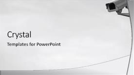  Presentation with security camera - Slides having camera on wall against cloud background and a  colored foreground