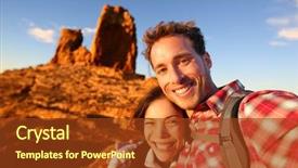  Presentation with self - Presentation theme consisting of camera outdoors mountains by roque background and a tawny brown colored foreground