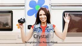  Presentation with vintage - Cool new slide deck with camera outdoors vacation holiday free backdrop and a lemonade colored foreground