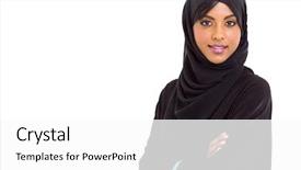  Presentation with woman muslim - Theme having camera over white background background and a white colored foreground