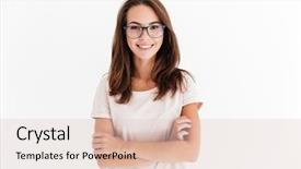  Presentation with eyeglasses - Audience pleasing theme consisting of camera over white background backdrop and a lemonade colored foreground