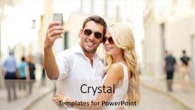  Presentation with relationship - Beautiful slide set featuring camera phone - summer holidays technology love relationship backdrop and a soft green colored foreground