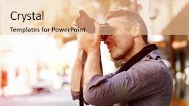  Presentation with professional - Cool new slide deck with camera photography - professional photographer taking picture backdrop and a lemonade colored foreground