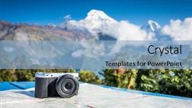  Presentation with snow mountain - Amazing slide set having camera placed on a map backdrop and a light blue colored foreground