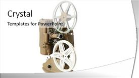  Presentation with old film - Amazing theme having camera reel - old film projector backdrop and a white colored foreground