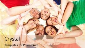  Presentation with school leadership - Cool new theme with leadership schools - large group of happy friends backdrop and a coral colored foreground