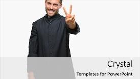  Presentation with christian - Colorful theme enhanced with camera showing fingers doing victory backdrop and a  colored foreground