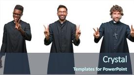  Presentation with christian african american men - Amazing presentation having camera showing fingers doing victory backdrop and a  colored foreground