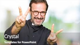  Presentation with middle east camel caravan - Audience pleasing PPT layouts consisting of camera showing fingers doing victory backdrop and a dark gray colored foreground