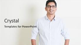  Presentation with business casual - Audience pleasing slide set consisting of camera standing on plain background backdrop and a white colored foreground