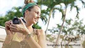  Presentation with palm trees on a - Cool new presentation theme with camera surrounded by palm trees backdrop and a  colored foreground