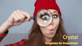  Presentation with looking glass - Audience pleasing presentation consisting of camera through magnifying glass backdrop and a tawny brown colored foreground