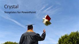  Presentation with camera - PPT theme consisting of camera tosses a text book background and a light blue colored foreground