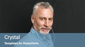  Presentation with 60s - Beautiful PPT layouts featuring camera while listening to music backdrop and a  colored foreground