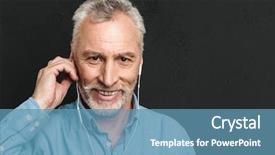  Presentation with 60s - Slide deck with camera while listening to music background and a  colored foreground