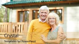  Presentation with elderly cats - PPT layouts enhanced with camera while resting in country background and a yellow colored foreground