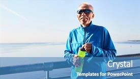  Presentation with deep blue - PPT layouts with camera while taking short break background and a teal colored foreground