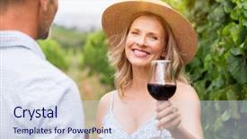  Presentation with wine tasting - Amazing presentation having camera winegrowers at wineyard backdrop and a sky blue colored foreground