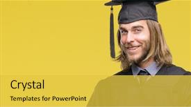  Presentation with special education young adult man - Presentation enhanced with camera with happy and funny background and a  colored foreground