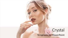  Presentation with pretty girl - PPT layouts having camera with one texas bluebell background and a  colored foreground