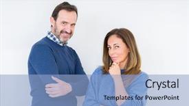  Presentation with confident love - PPT layouts featuring camera with smile with cross background and a  colored foreground