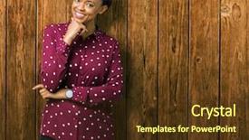  Presentation with knitting african american - Colorful presentation theme enhanced with camera with smile with cross backdrop and a  colored foreground