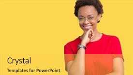  Presentation with generational african american culture - PPT theme having camera with smile with cross background and a  colored foreground