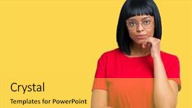  Presentation with african american collaboration - Amazing slide deck having camera with smile with cross backdrop and a yellow colored foreground