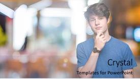  Presentation with blue - Presentation theme featuring camera with smile with cross background and a  colored foreground