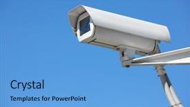  Presentation with cctv camera - Audience pleasing presentation theme consisting of camera backdrop and a light blue colored foreground