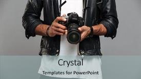  Presentation with afro - Colorful PPT layouts enhanced with cameraman - cropped photo of stylish afro backdrop and a light gray colored foreground