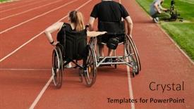  Presentation with course - Presentation theme having cameraman-filming-the-participants background and a red colored foreground