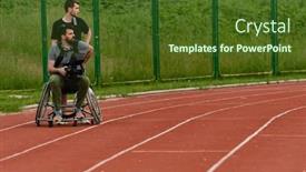  Presentation with marathon - Slides featuring cameraman-filming-the-participants background and a tawny brown colored foreground