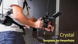  Presentation with professional - PPT theme consisting of cameraman-in-the-studio-using background and a  colored foreground