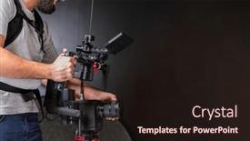  Presentation with professional - Presentation design featuring cameraman-in-the-studio-using background and a  colored foreground