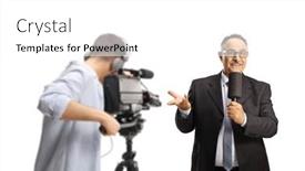  Presentation with recording - Presentation theme with cameraman-recording-a-male-tv background and a white colored foreground