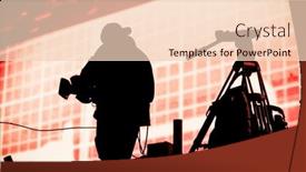  Presentation with stage lights - Slide deck featuring cameraman-silhouette-in-stage-lights background and a lemonade colored foreground