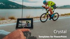  Presentation with equipment - PPT layouts enhanced with cameraman-with-professional-equipment background and a gray colored foreground