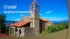  Presentation with end - PPT layouts having camino de santiago way background and a cobalt blue colored foreground