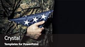 Presentation with fold - PPT theme having camo - american army soldier with flag background and a dark gray colored foreground