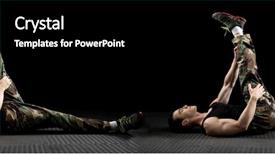  Presentation with athletic shoe - Theme with camo - athletic man stretching studio shot background and a black colored foreground
