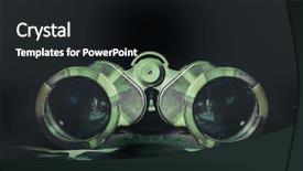  Presentation with hunting camouflage - Theme featuring camo - camouflage undercover binoculars background and a wine colored foreground