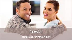  Presentation with living room - PPT layouts with camo - cute military couple looking back background and a gray colored foreground