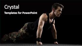  Presentation with exercise - Colorful theme enhanced with camo - push up exercise studio shot backdrop and a black colored foreground