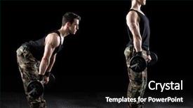  Presentation with lift - PPT theme featuring camo - straight-leg dead lift exercise studio background and a black colored foreground